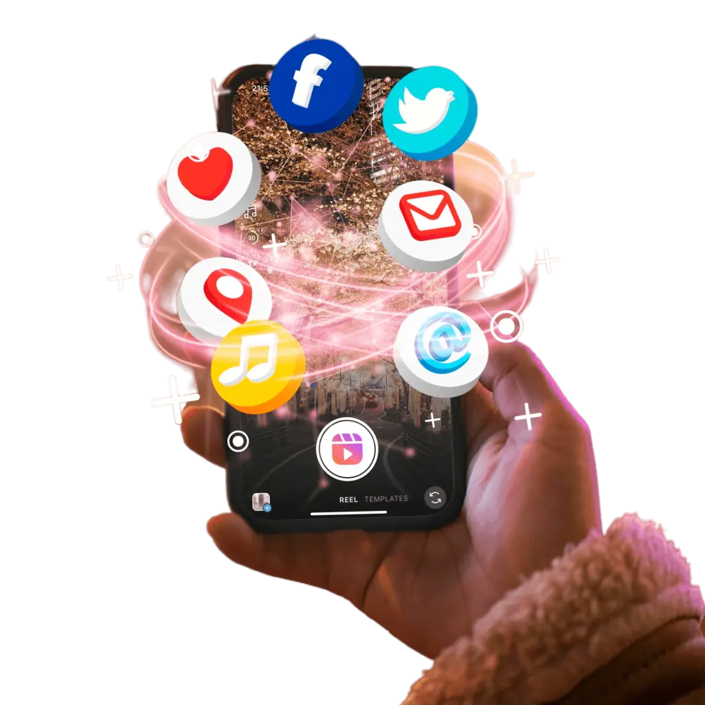 hand holding smartphone social media concept 2 1